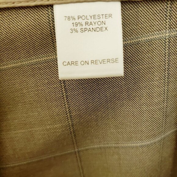 Talbots Petites Tan Classic Straight Leg Pants Window Pane Checks Size 22W NWT - Picture 9 of 9